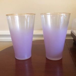 Vintage MCM Blendo purple frosted tumbler glasses (2)